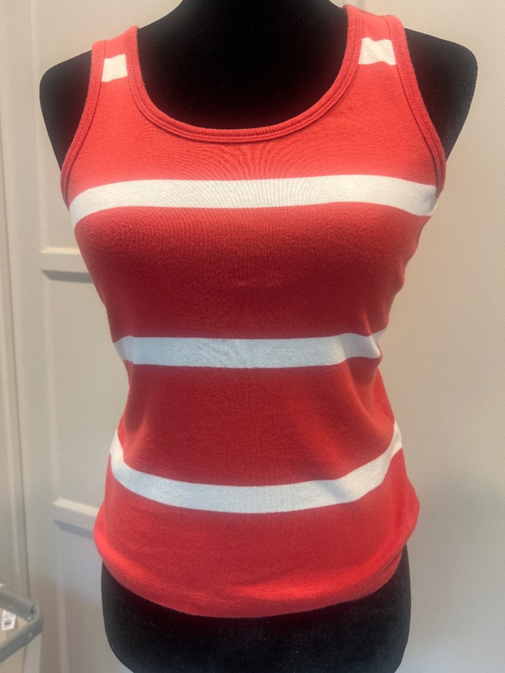 Red and white striped Talbots tank